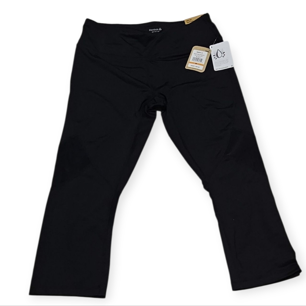 NEW Reebok Skinny Capri Leggings M Black Training
